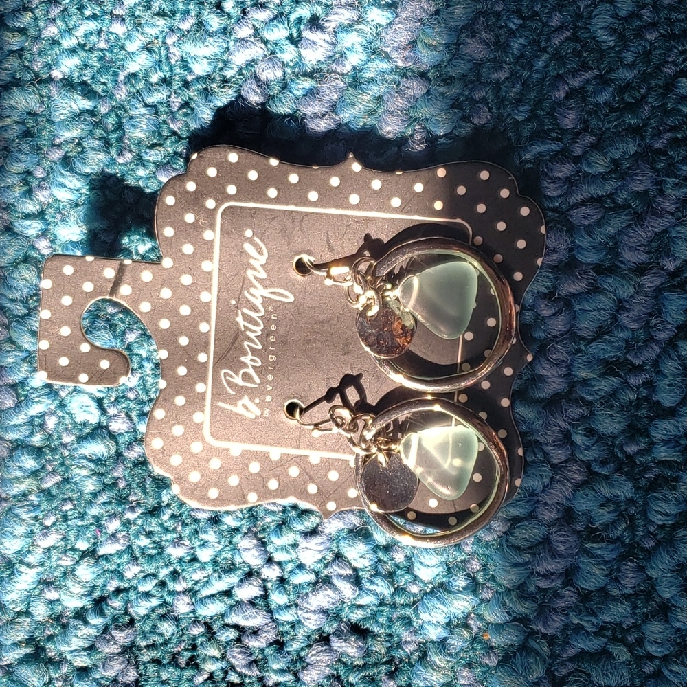 b.Boutique Sea  Light Blue Sea Glass Earrings